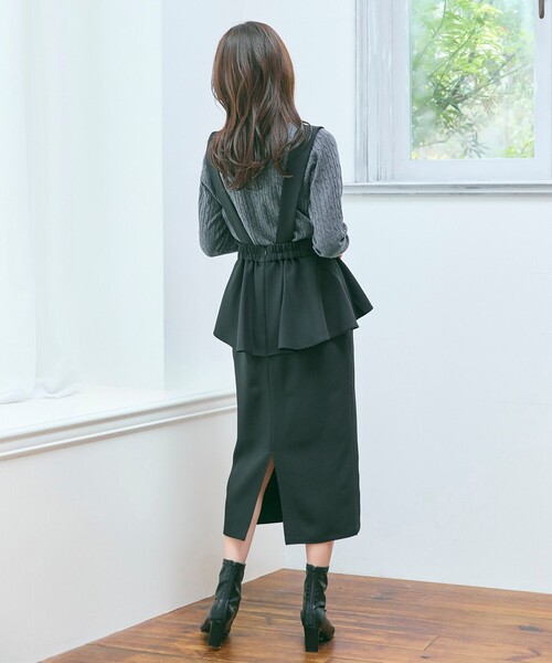 Feroux（フェルゥ）の「【2WAY】サス付きペプラムデザイン スカート（スカート・レディース・ホワイト系1/ブラック系・SMALL/MEDIUM）」の12枚目の写真