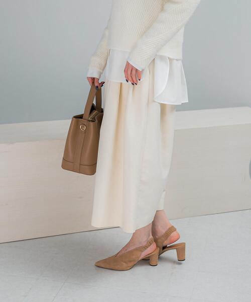 URBAN RESEARCH ROSSO WOMEN（アーバンリサーチ　ロッソ）の「ダブルクロスフォルムタックパンツ（その他パンツ・レディース・チャコールグレー/アイボリー・36/38）」の4枚目の写真