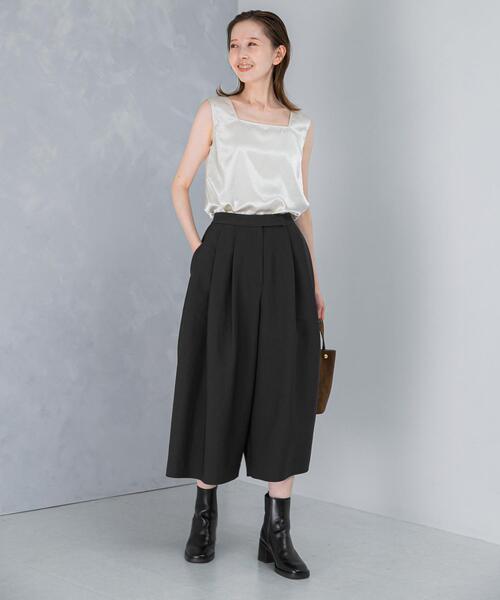 URBAN RESEARCH ROSSO WOMEN（アーバンリサーチ　ロッソ）の「ダブルクロスフォルムタックパンツ（その他パンツ・レディース・チャコールグレー/アイボリー・36/38）」の17枚目の写真