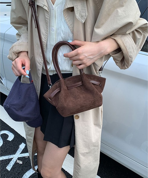 セール】Chiina / スエード調 がま口ハンドバッグ（ハンドバッグ