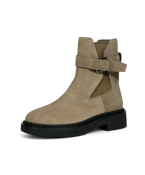 ASH（アッシュ）の「ASH/アッシュ【MARGOT】ベルト厚底ショートブーツ サイドゴア コンバット 4cmヒール（ブーツ・レディース・ブラック/グレイッシュベージュ・38/37/36/35/39）」の7枚目の写真