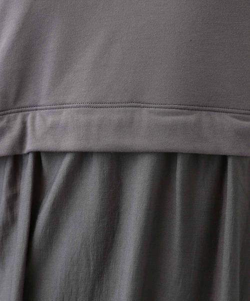 studio CLIP（スタディオクリップ）の「《natural by clip》ドッキングフレアチュニック（チュニック・レディース・アイボリー/チャコール・FREE）」の19枚目の写真