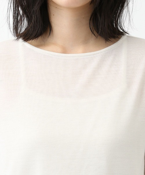 studio CLIP（スタディオクリップ）の「《natural by clip》ドッキングフレアチュニック（チュニック・レディース・アイボリー/チャコール・FREE）」の14枚目の写真