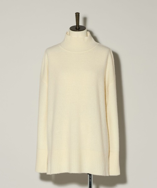 Andemiu（アンデミュウ）の「アクアハイネックミドルニット491833（ニット/セーター・レディース・オフホワイト/ブラック/ブラウン・FREE）」の14枚目の写真