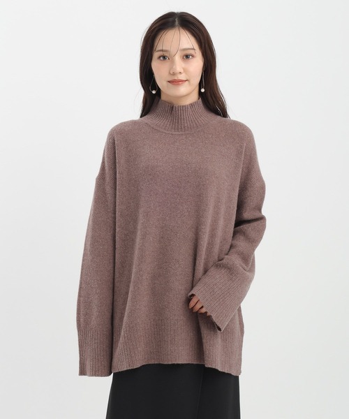 Andemiu（アンデミュウ）の「アクアハイネックミドルニット491833（ニット/セーター・レディース・オフホワイト/ブラック/ブラウン・FREE）」の20枚目の写真