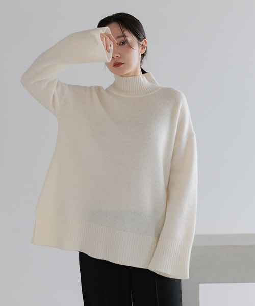 セール】アクアハイネックミドルニット491833（ニット/セーター