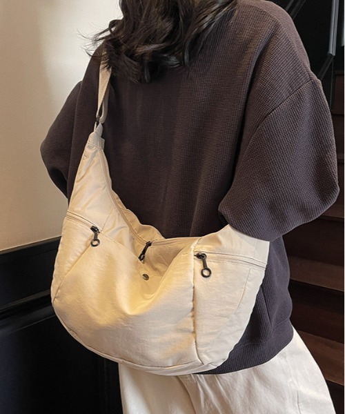 gossip！ロサンゼルス（ゴシップロサンゼルス）の「Y2K ダブル ナイロンポケットショルダークロスバッグ（ショルダーバッグ・レディース・オフホワイト/ブラック・FREE）」の9枚目の写真