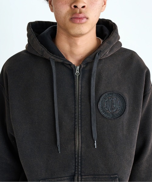 DC SHOES(ディーシーシューズ)の「25 HIDDEN ZH /DCセットアップ対応ロゴバックアップリケジップアップパーカー・フーディー(スウェット・メンズ・ブラック系その他/アンティークシルバー/ブラック×ブラック/グレイッシュベージュ・LARGE/MEDIUM/X-LARGE)」の8枚目の写真