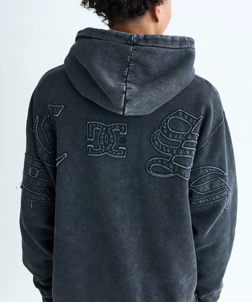 DC SHOES(ディーシーシューズ)の「25 HIDDEN ZH /DCセットアップ対応ロゴバックアップリケジップアップパーカー・フーディー(スウェット・メンズ・ブラック系その他/アンティークシルバー/ブラック×ブラック/グレイッシュベージュ・LARGE/MEDIUM/X-LARGE)」の13枚目の写真