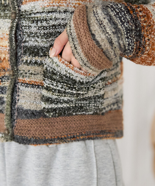 セール】ミックスヤーンカラー ニットカーディガン（カーディガン