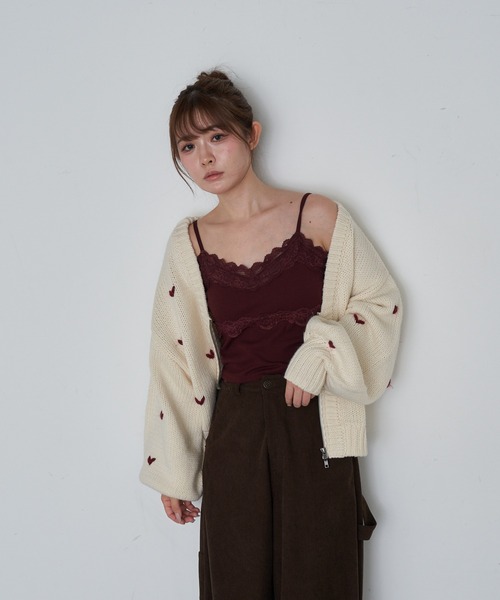 RAY CASSIN（レイカズン）の「パット付レースキャミ（キャミソール・レディース・チャコールグレー/レッド系その他2/ホワイト系その他/ブラック/ブラック系その他2/グレー系その他2・S）」の18枚目の写真