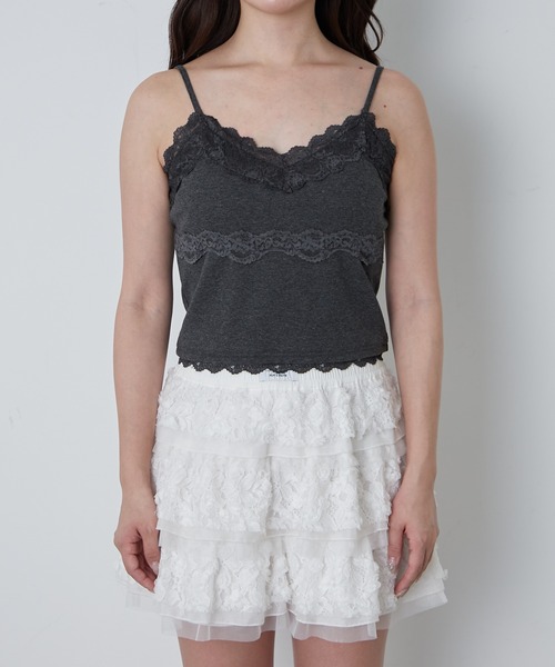 RAY CASSIN（レイカズン）の「パット付レースキャミ（キャミソール・レディース・チャコールグレー/レッド系その他2/ホワイト系その他/ブラック/ブラック系その他2/グレー系その他2・S）」の19枚目の写真