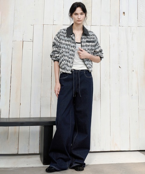 tageechita（タジチタ）の「【tageechita】ドロスト ストレートワイドデニムパンツ（デニムパンツ・レディース・インディゴブルー・S/M/L）」の2枚目の写真