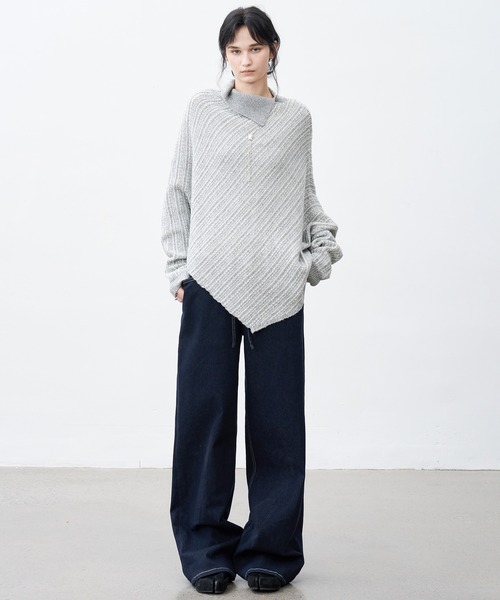 tageechita（タジチタ）の「【tageechita】ドロスト ストレートワイドデニムパンツ（デニムパンツ・レディース・インディゴブルー・S/M/L）」の3枚目の写真