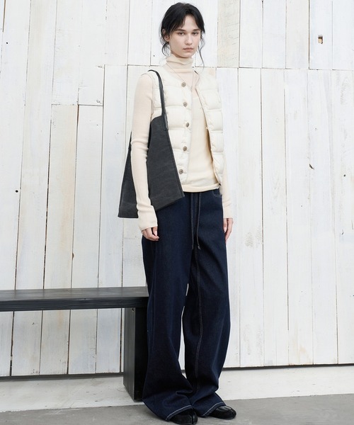 tageechita（タジチタ）の「【tageechita】ドロスト ストレートワイドデニムパンツ（デニムパンツ・レディース・インディゴブルー・S/M/L）」の8枚目の写真