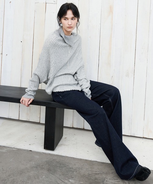 tageechita（タジチタ）の「【tageechita】ドロスト ストレートワイドデニムパンツ（デニムパンツ・レディース・インディゴブルー・S/M/L）」の14枚目の写真