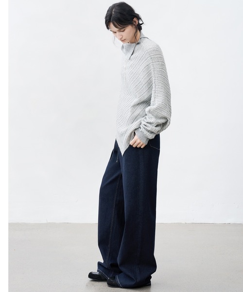 tageechita（タジチタ）の「【tageechita】ドロスト ストレートワイドデニムパンツ（デニムパンツ・レディース・インディゴブルー・S/M/L）」の18枚目の写真