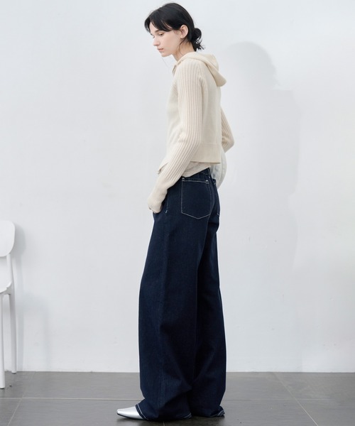 tageechita（タジチタ）の「【tageechita】ドロスト ストレートワイドデニムパンツ（デニムパンツ・レディース・インディゴブルー・S/M/L）」の22枚目の写真