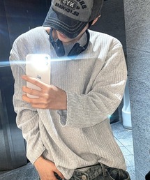 COSYHARU（コシハル）の「ベロアライクニットTシャツ（Tシャツ/カットソー）」