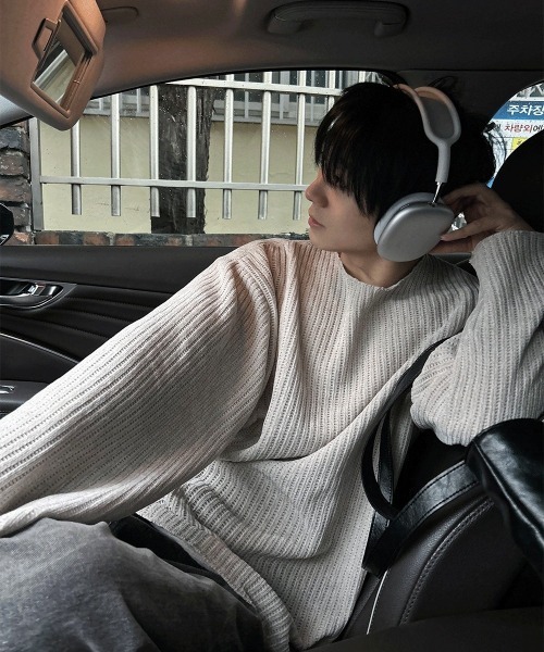 COSYHARU（コシハル）の「ベロアライクニットTシャツ（Tシャツ/カットソー・メンズ・ベージュ/ブラック/グレー・FREE）」の7枚目の写真