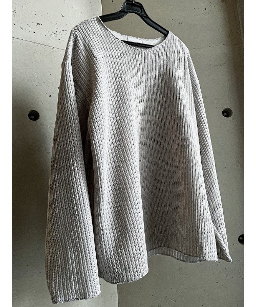 COSYHARU（コシハル）の「ベロアライクニットTシャツ（Tシャツ/カットソー・メンズ・ベージュ/ブラック/グレー・FREE）」の20枚目の写真