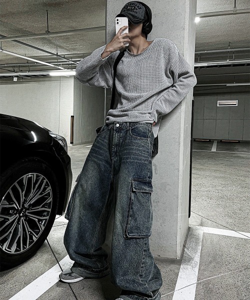 COSYHARU（コシハル）の「ベロアライクニットTシャツ（Tシャツ/カットソー・メンズ・ベージュ/ブラック/グレー・FREE）」の21枚目の写真