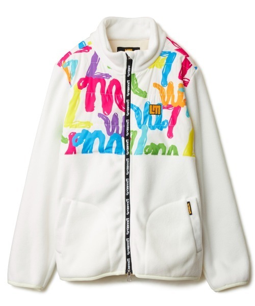 Loudmouth(ラウドマウス)の「LOUDMOUTH ラウドマウス ゴルフウェア 中綿入り ストレッチ 総柄 ハイネック フルジップ ブルゾン(ブルゾン・レディース・オレンジ系その他/ブラック系その他/ホワイト系その他・LL/M/L/S)」の7枚目の写真