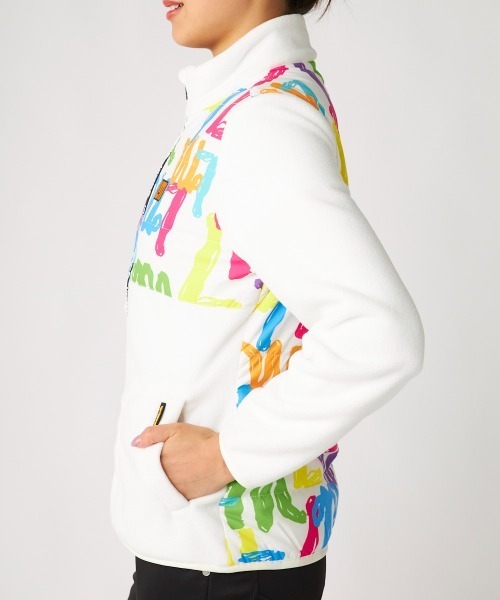 Loudmouth(ラウドマウス)の「LOUDMOUTH ラウドマウス ゴルフウェア 中綿入り ストレッチ 総柄 ハイネック フルジップ ブルゾン(ブルゾン・レディース・オレンジ系その他/ブラック系その他/ホワイト系その他・LL/M/L/S)」の8枚目の写真