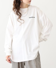 myke ラウンドヘムBIGシルエットプリントロンT
