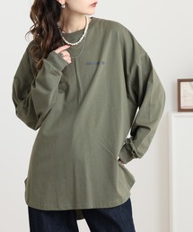 myke ラウンドヘムBIGシルエットプリントロンT