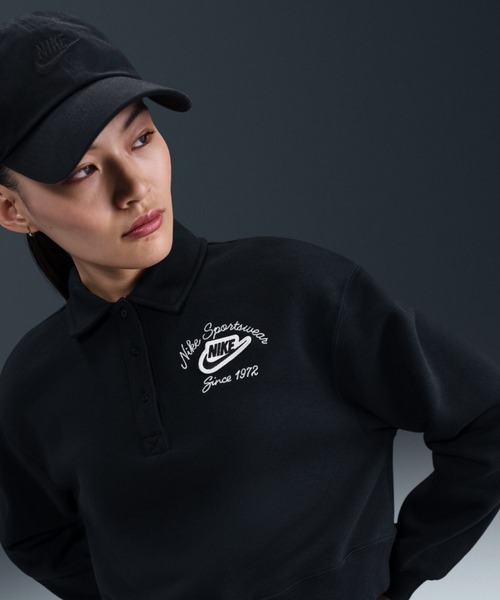 NIKE（ナイキ）の「ナイキ スポーツウェア フェニックス フリース ウィメンズ ルーズカラー プルオーバー トップ / Nike Sportswear Phoenix Fleece Women's Loose Collared Pull-Over Top IM7487-010 Black（ポロシャツ・レディース・ブラック・XS/M/S/L/XL）」の7枚目の写真