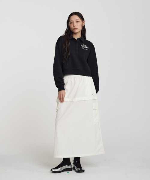 NIKE（ナイキ）の「ナイキ スポーツウェア フェニックス フリース ウィメンズ ルーズカラー プルオーバー トップ / Nike Sportswear Phoenix Fleece Women's Loose Collared Pull-Over Top IM7487-010 Black（ポロシャツ・レディース・ブラック・XS/M/S/L/XL）」の12枚目の写真