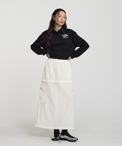 NIKE（ナイキ）の「ナイキ スポーツウェア フェニックス フリース ウィメンズ ルーズカラー プルオーバー トップ / Nike Sportswear Phoenix Fleece Women's Loose Collared Pull-Over Top IM7487-010 Black（ポロシャツ・レディース・ブラック・XS/M/S/L/XL）」の11枚目の写真