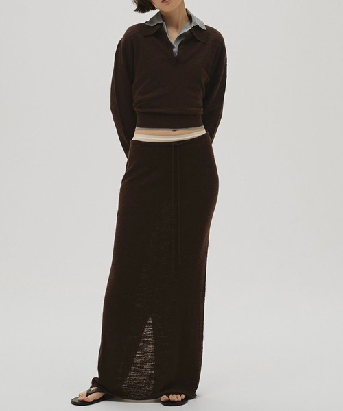 TODAYFUL(トゥデイフル)の「【TODAYFUL/トゥデイフル】Miniboucle Knit Skirt/ニットスカート(スカート・レディース・キナリ/ダークグレー/チョコ・36/38)」の9枚目の写真