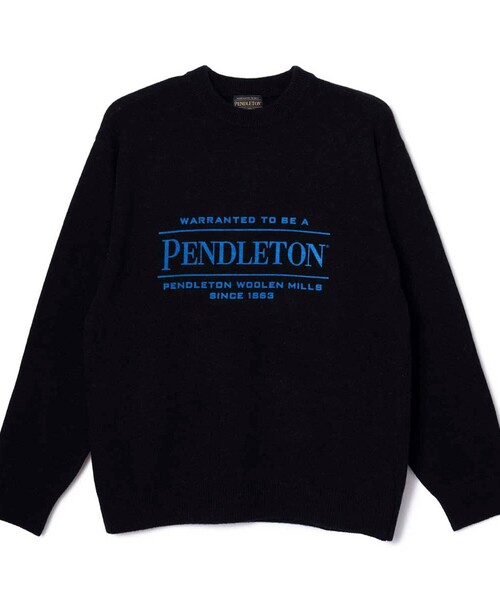 PENDLETON(ペンドルトン)の「【PENDLETON/ペンドルトン】 ロゴプリントクルーネックニット(7GG)(ニット/セーター・メンズ・イエロー/ブラック/ブルー/グレー・M/L)」の1枚目の写真