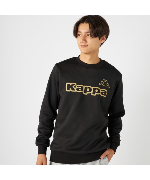 Kappa(カッパ)の「Kappa カッパ 軽量 裏起毛 クルーネック スウェット トレーナー(スウェット・メンズ・ブラック/カーキ/杢グレー・M/L/LL)」の1枚目の写真