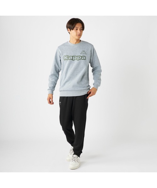 Kappa(カッパ)の「Kappa カッパ 軽量 裏起毛 クルーネック スウェット トレーナー(スウェット・メンズ・ブラック/カーキ/杢グレー・M/L/LL)」の16枚目の写真