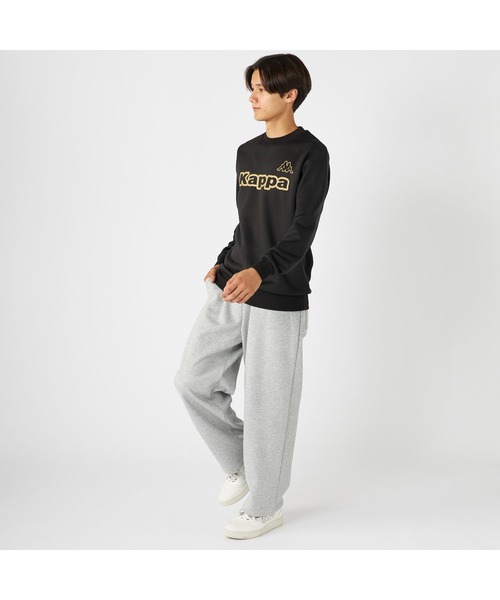 Kappa(カッパ)の「Kappa カッパ 軽量 裏起毛 クルーネック スウェット トレーナー(スウェット・メンズ・ブラック/カーキ/杢グレー・M/L/LL)」の7枚目の写真