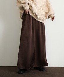【Et】Satin Washer Narrow Skirt