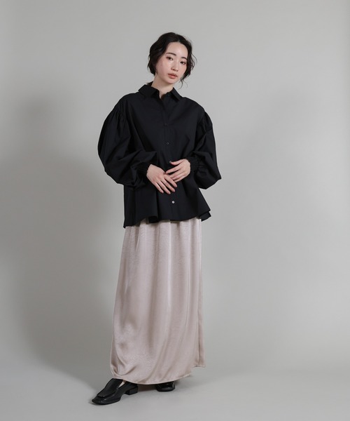select MOCA Et(セレクトモカエト)の「【Et】Satin Washer Narrow Skirt(スカート・レディース・ブラウン/ベージュ/ブラック・LARGE/MEDIUM)」の18枚目の写真