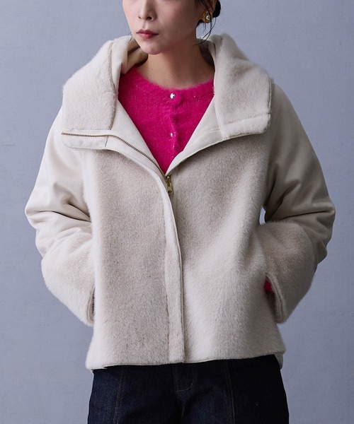 リバーシブルフェイクムートンブルゾン（ブルゾン）｜NICOLE white