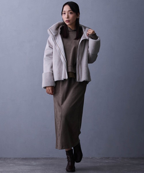 リバーシブルフェイクムートンブルゾン（ブルゾン）｜NICOLE white