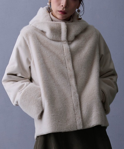 セール】リバーシブルフェイクムートンブルゾン（ブルゾン）｜NICOLE