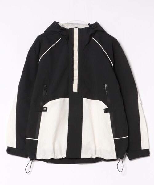 aimoha(アイモハ)の「ドルマンナイロンシェルジャケット/Dolman nylon shell jacket(ナイロンジャケット・メンズ・ブラック×ホワイト・LARGE/X-LARGE/MEDIUM)」の6枚目の写真
