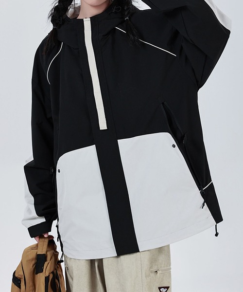 aimoha(アイモハ)の「ドルマンナイロンシェルジャケット/Dolman nylon shell jacket(ナイロンジャケット・メンズ・ブラック×ホワイト・LARGE/X-LARGE/MEDIUM)」の10枚目の写真
