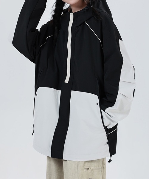 aimoha(アイモハ)の「ドルマンナイロンシェルジャケット/Dolman nylon shell jacket(ナイロンジャケット・メンズ・ブラック×ホワイト・LARGE/X-LARGE/MEDIUM)」の12枚目の写真