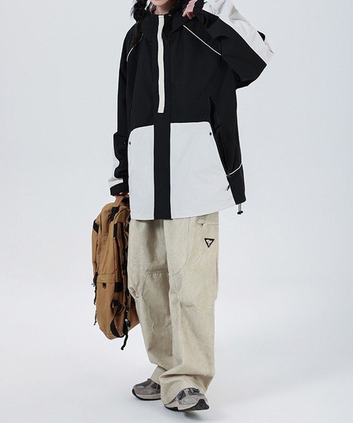 aimoha(アイモハ)の「ドルマンナイロンシェルジャケット/Dolman nylon shell jacket(ナイロンジャケット・メンズ・ブラック×ホワイト・LARGE/X-LARGE/MEDIUM)」の7枚目の写真