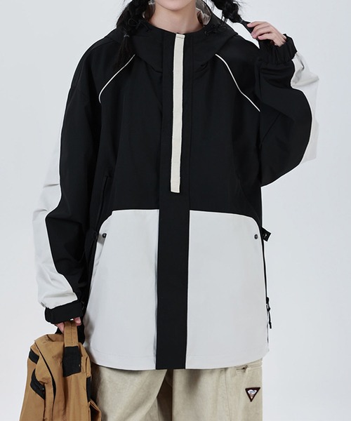 aimoha(アイモハ)の「ドルマンナイロンシェルジャケット/Dolman nylon shell jacket(ナイロンジャケット・メンズ・ブラック×ホワイト・LARGE/X-LARGE/MEDIUM)」の9枚目の写真