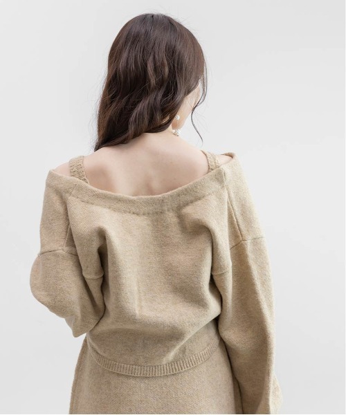 RANDA(ランダ)の「カーディガンセットミニワンピース(ワンピース・レディース・グレー/アイボリー/ベージュ・0/1)」の5枚目の写真
