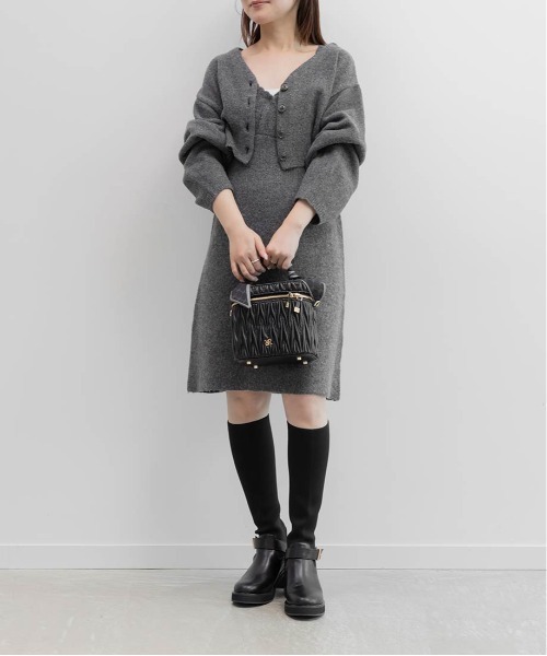 RANDA(ランダ)の「カーディガンセットミニワンピース(ワンピース・レディース・グレー/アイボリー/ベージュ・0/1)」の18枚目の写真